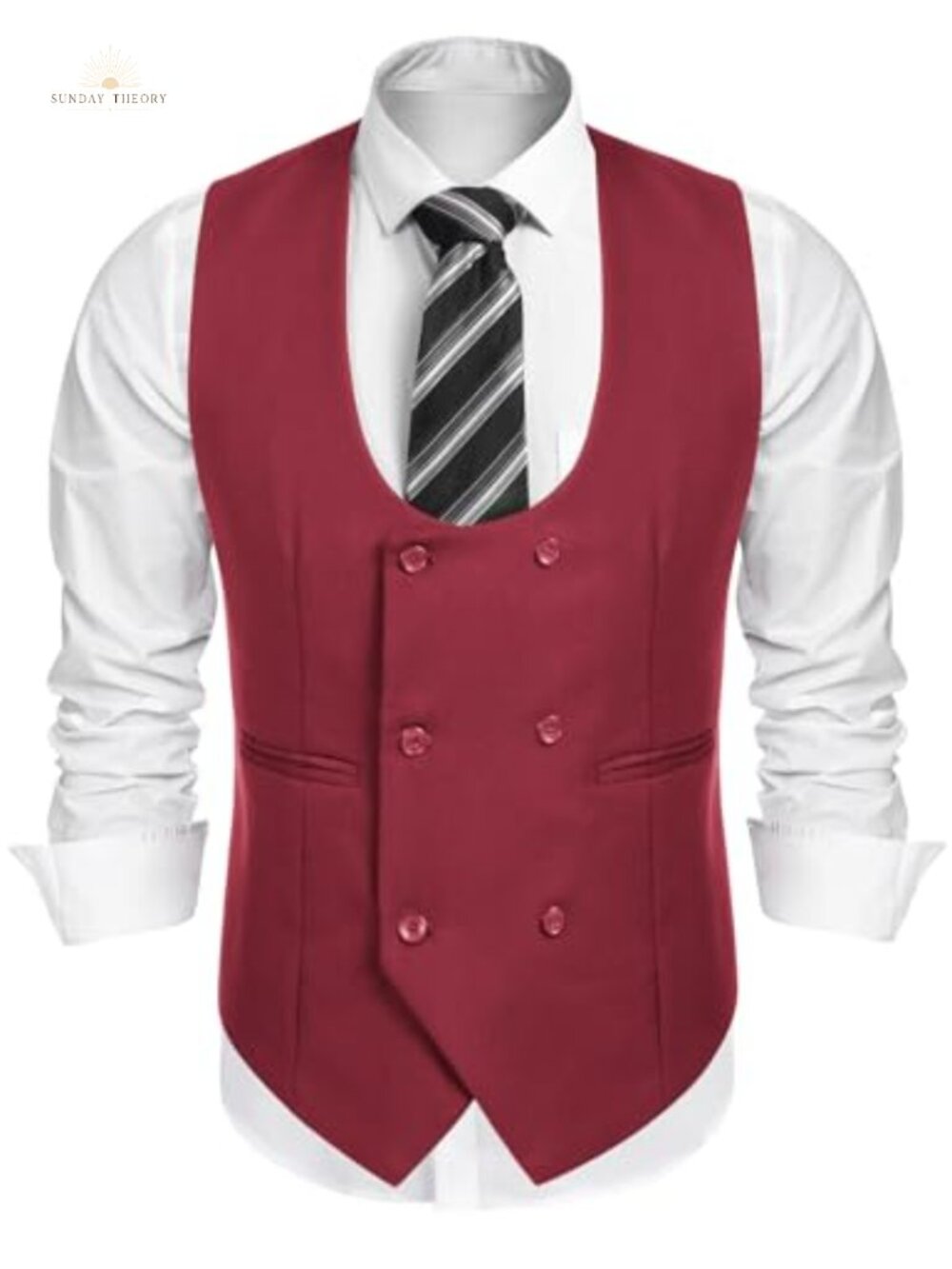 Slim Fit Double Breasted Suit Vest Formal Waistcoat